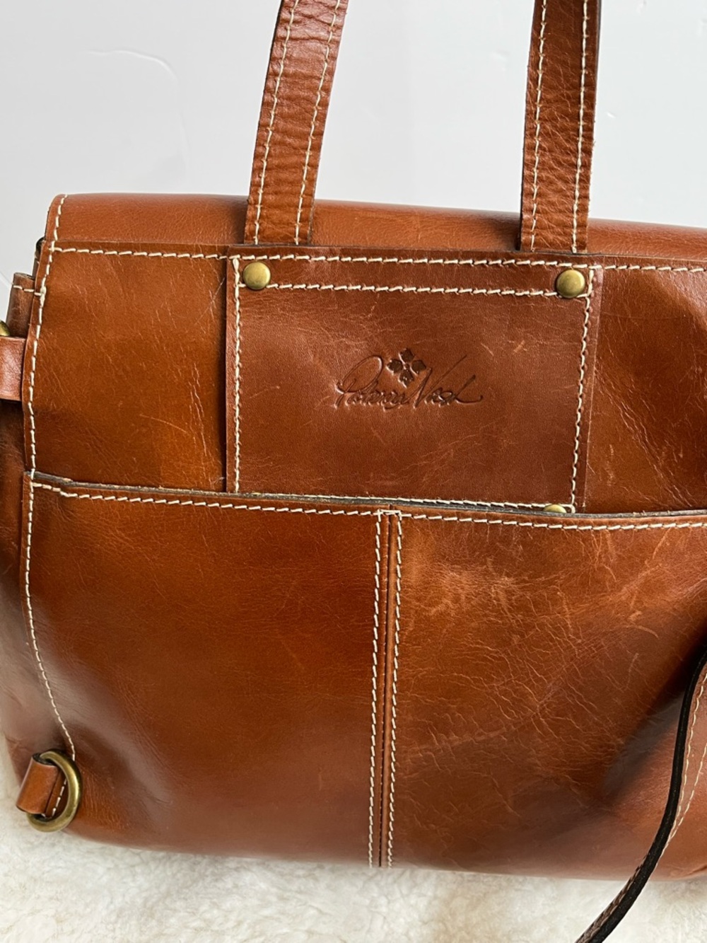 Patricia Nash Brown Leather Convertible Backpack - Picture 6 of 16